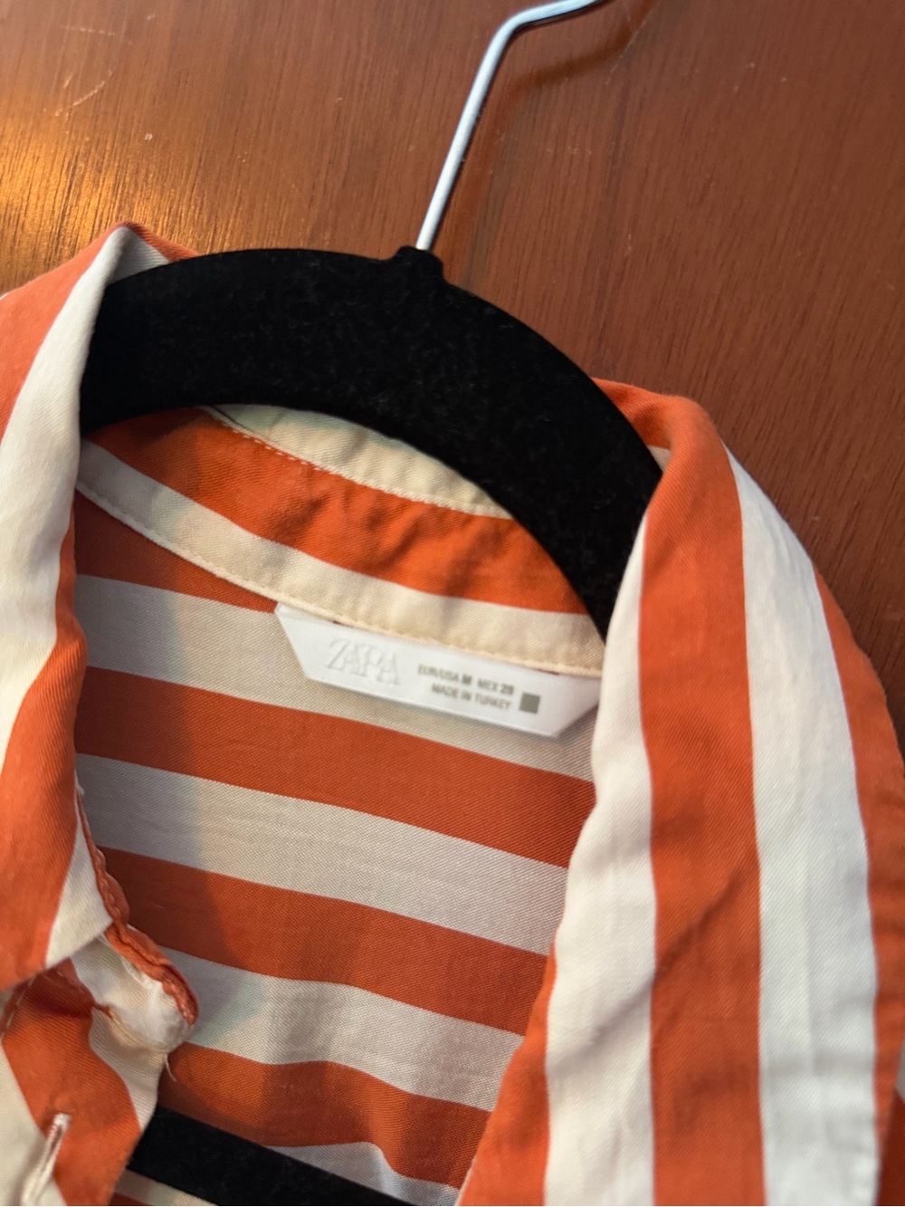 Zara Orange and White Striped Shirt - Picture 2 of 4